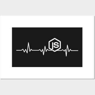 JS Javascript Heart beat shrit Posters and Art